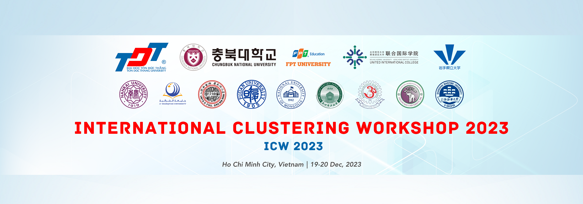 INTERNATIONAL CLUSTERING WORKSHOP 2023